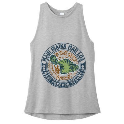 Pray For Maui Hawaii Strong Ladies PosiCharge Tri-Blend Wicking Tank