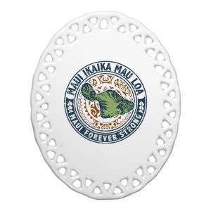 Pray For Maui Hawaii Strong Ceramic Oval Ornament