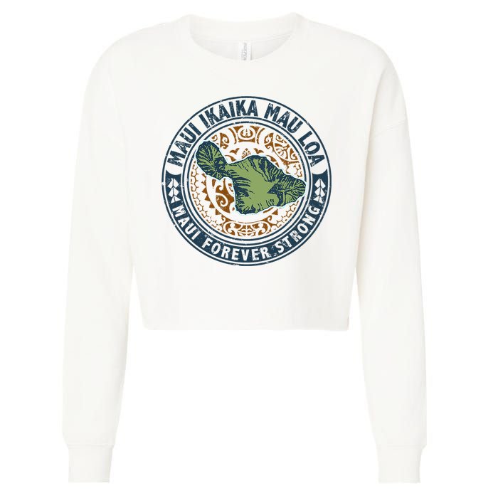 Pray For Maui Hawaii Strong Cropped Pullover Crew