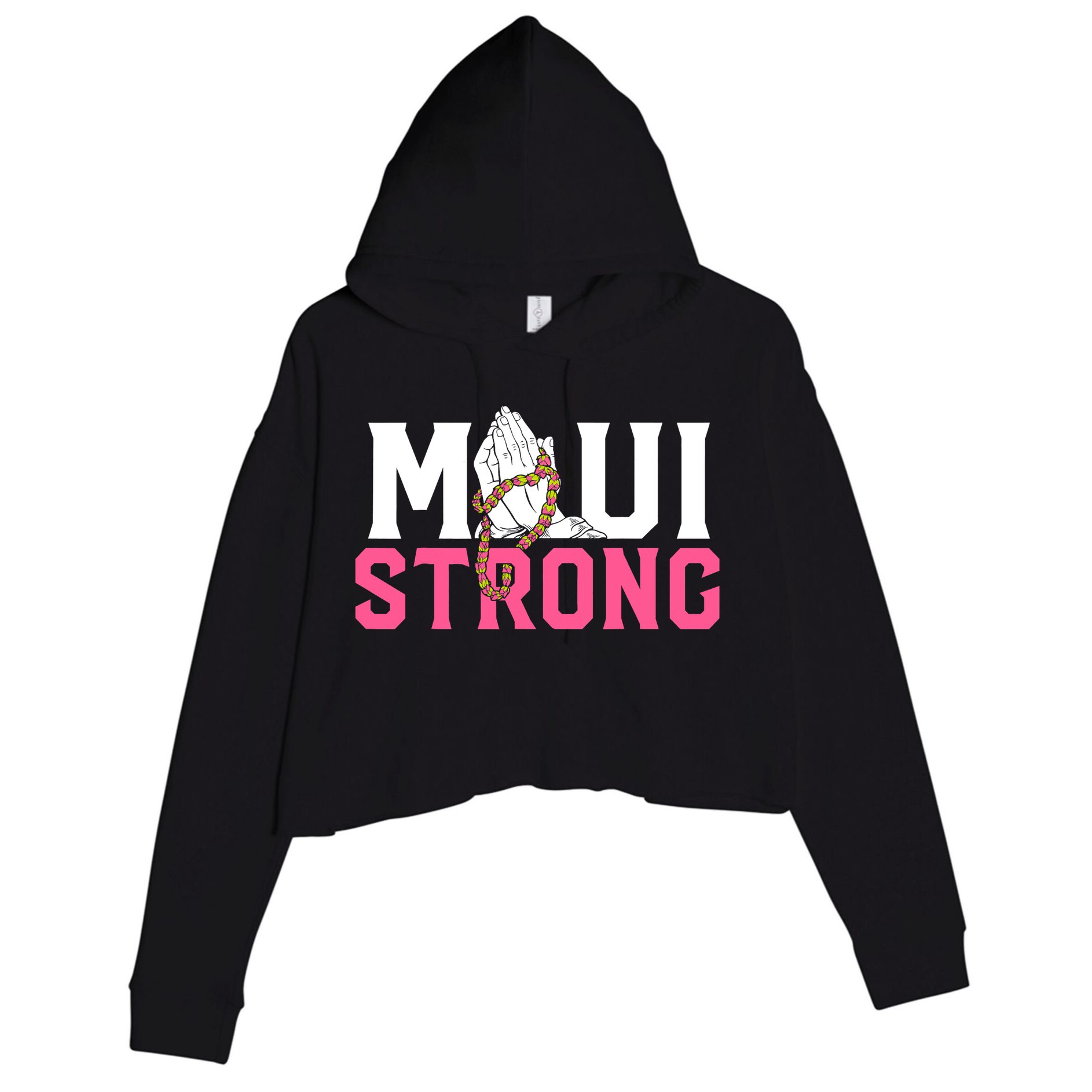 Pray For Maui Hawaii Strong Support For Hawaii Fire Victims Crop Fleece Hoodie