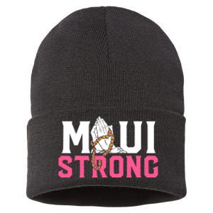 Pray For Maui Hawaii Strong Support For Hawaii Fire Victims Sustainable Knit Beanie