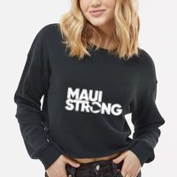 Pray for Maui Hawaii Strong Cropped Pullover Crew