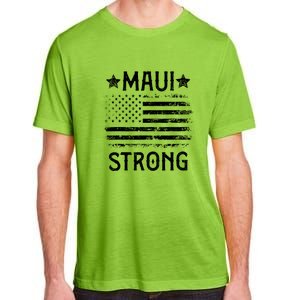 Pray For Maui Hawaii Strong American Flag Lahaina Fires Gift Adult ChromaSoft Performance T-Shirt