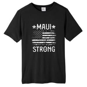 Pray For Maui Hawaii Strong American Flag Lahaina Fires Gift Tall Fusion ChromaSoft Performance T-Shirt