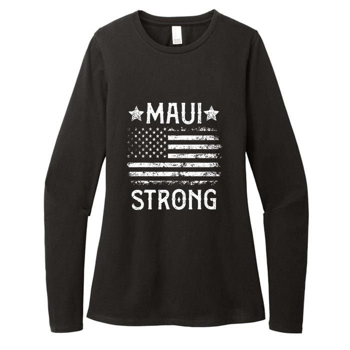 Pray For Maui Hawaii Strong American Flag Lahaina Fires Gift Womens CVC Long Sleeve Shirt