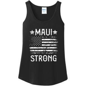 Pray For Maui Hawaii Strong American Flag Lahaina Fires Gift Ladies Essential Tank