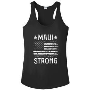 Pray For Maui Hawaii Strong American Flag Lahaina Fires Gift Ladies PosiCharge Competitor Racerback Tank