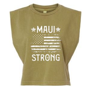 Pray For Maui Hawaii Strong American Flag Lahaina Fires Gift Garment-Dyed Women's Muscle Tee