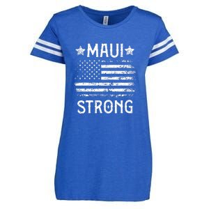 Pray For Maui Hawaii Strong American Flag Lahaina Fires Gift Enza Ladies Jersey Football T-Shirt