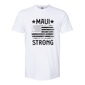 Pray For Maui Hawaii Strong American Flag Lahaina Fires Gift Softstyle CVC T-Shirt