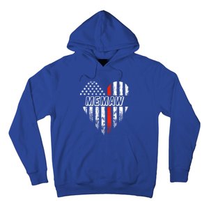 Proud Firefighter Memaw American Flag Heart Gift Hoodie