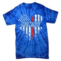 Proud Firefighter Memaw American Flag Heart Gift Tie-Dye T-Shirt