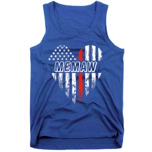 Proud Firefighter Memaw American Flag Heart Gift Tank Top