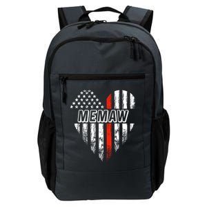 Proud Firefighter Memaw American Flag Heart Gift Daily Commute Backpack