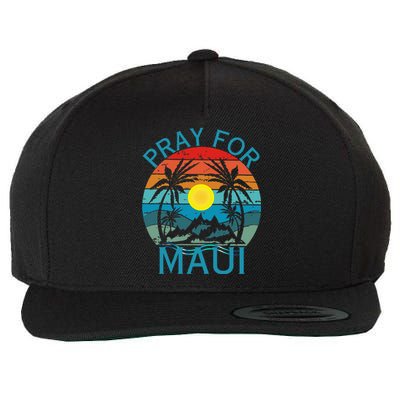 Pray For Maui Hawaii Wildflower Support Wool Snapback Cap