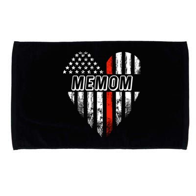 Proud Firefighter Memom American Flag Heart Cool Gift Microfiber Hand Towel