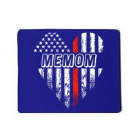 Proud Firefighter Memom American Flag Heart Cool Gift Mousepad