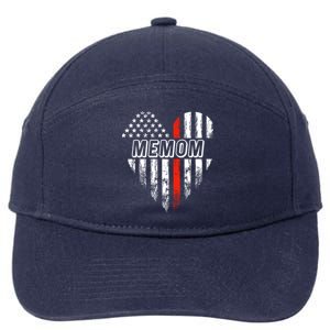 Proud Firefighter Memom American Flag Heart Cool Gift 7-Panel Snapback Hat