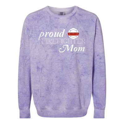 Proud Firefighter Mom Firefighting Gift Colorblast Crewneck Sweatshirt