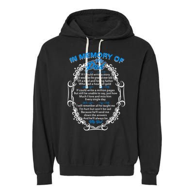 Poem For My Dad In Heaven My Dad Is My Guardian Angel Gift Garment-Dyed Fleece Hoodie