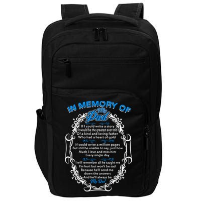 Poem For My Dad In Heaven My Dad Is My Guardian Angel Gift Impact Tech Backpack