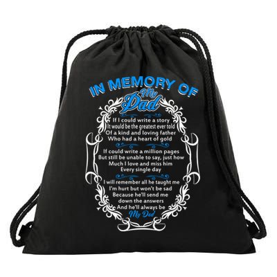 Poem For My Dad In Heaven My Dad Is My Guardian Angel Gift Drawstring Bag