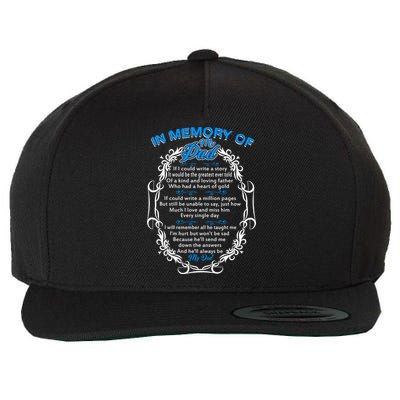 Poem For My Dad In Heaven My Dad Is My Guardian Angel Gift Wool Snapback Cap
