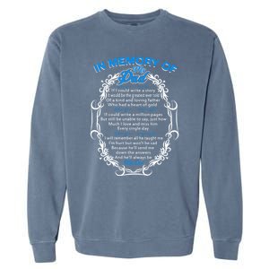 Poem For My Dad In Heaven My Dad Is My Guardian Angel Gift Garment-Dyed Sweatshirt