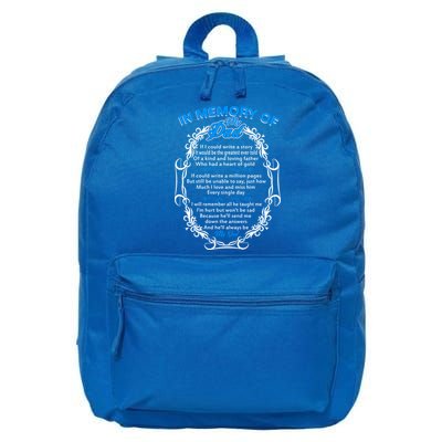 Poem For My Dad In Heaven My Dad Is My Guardian Angel Gift 16 in Basic Backpack