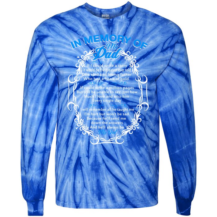 Poem For My Dad In Heaven My Dad Is My Guardian Angel Gift Tie-Dye Long Sleeve Shirt