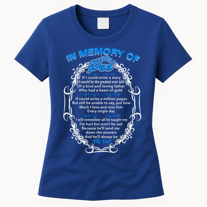 Poem For My Dad In Heaven My Dad Is My Guardian Angel Gift Womens T-Shirt