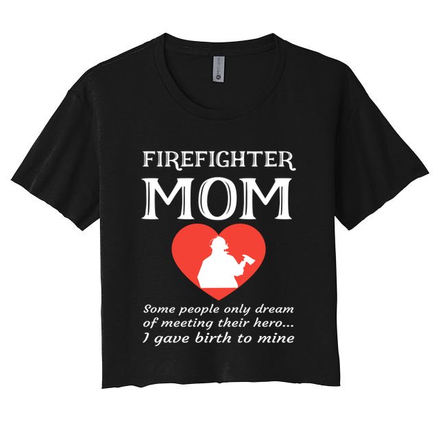 Proud Firefighter Mom Fire Fire Mother Heart Gift Crop Top