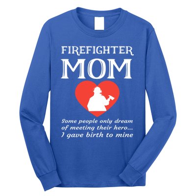 Proud Firefighter Mom Fire Fire Mother Heart Gift Long Sleeve Shirt