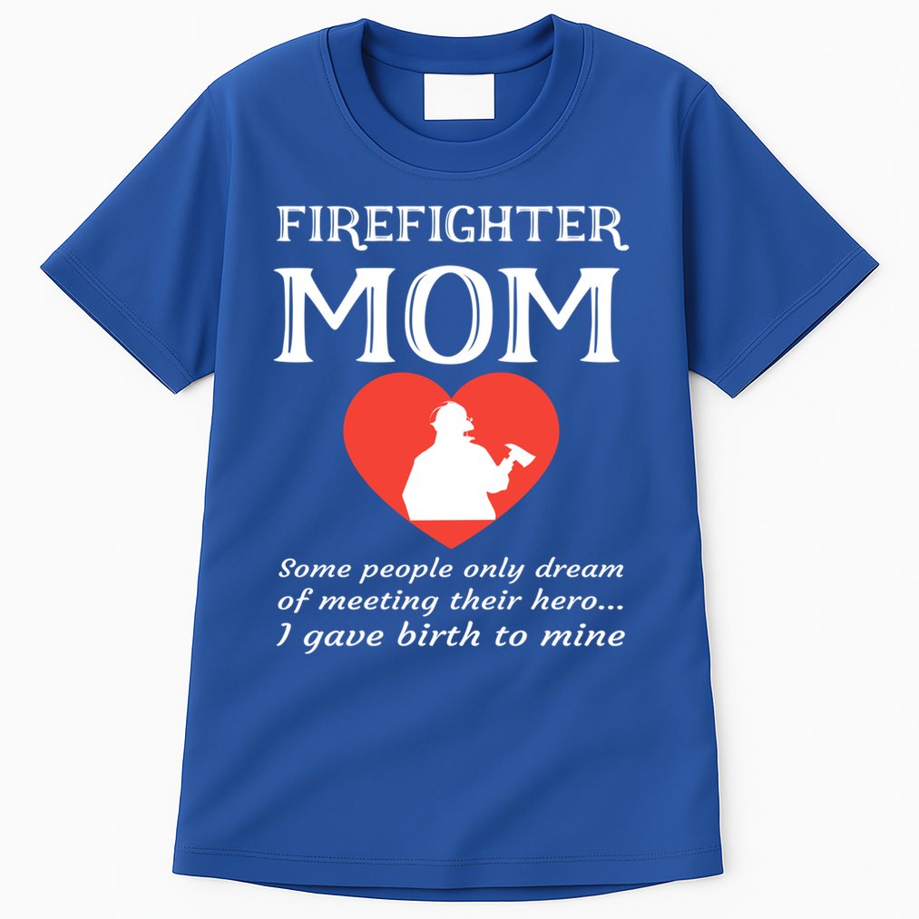 Proud Firefighter Mom Fire Fire Mother Heart Gift Tall T-Shirt