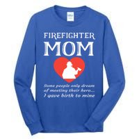 Proud Firefighter Mom Fire Fire Mother Heart Gift Tall Long Sleeve T-Shirt