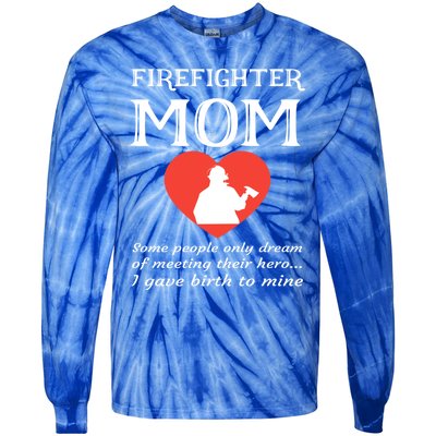 Proud Firefighter Mom Fire Fire Mother Heart Gift Tie-Dye Long Sleeve Shirt