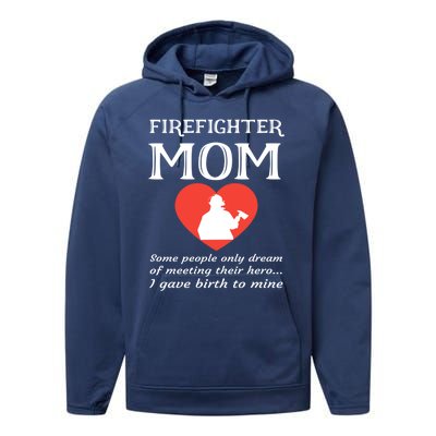 Proud Firefighter Mom Fire Fire Mother Heart Gift Performance Fleece Hoodie