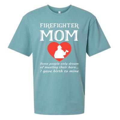 Proud Firefighter Mom Fire Fire Mother Heart Gift Sueded Cloud Jersey T-Shirt