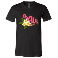 Pray For Maui Hawaii Strong Palm Flower Gift Hawaii Fires V-Neck T-Shirt