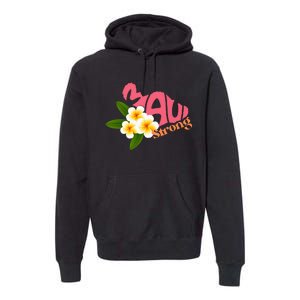 Pray For Maui Hawaii Strong Palm Flower Gift Hawaii Fires Premium Hoodie