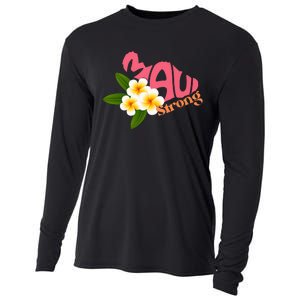 Pray For Maui Hawaii Strong Palm Flower Gift Hawaii Fires Cooling Performance Long Sleeve Crew