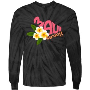 Pray For Maui Hawaii Strong Palm Flower Gift Hawaii Fires Tie-Dye Long Sleeve Shirt