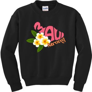 Pray For Maui Hawaii Strong Palm Flower Gift Hawaii Fires Kids Sweatshirt