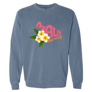 Pray For Maui Hawaii Strong Palm Flower Gift Hawaii Fires Garment-Dyed Sweatshirt