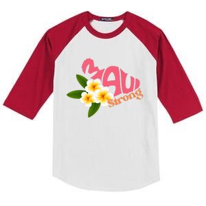 Pray For Maui Hawaii Strong Palm Flower Gift Hawaii Fires Kids Colorblock Raglan Jersey