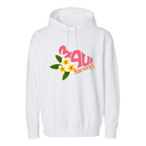 Pray For Maui Hawaii Strong Palm Flower Gift Hawaii Fires Garment-Dyed Fleece Hoodie