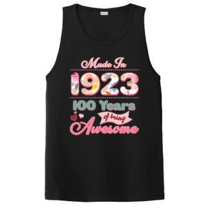 Pink Floral Made In 1923 100 Years Of Being Awesome Birthday PosiCharge Competitor Tank