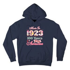 Pink Floral Made In 1923 100 Years Of Being Awesome Birthday Tall Hoodie