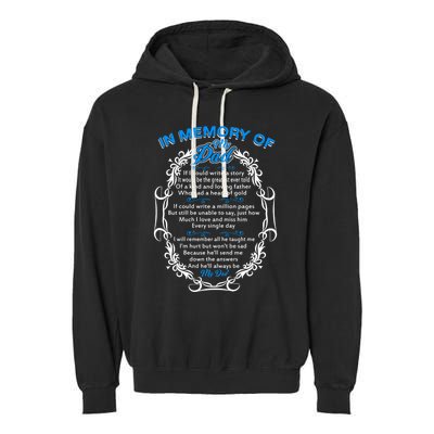 Poem For My Dad In Heaven My Dad Is My Guardian Angel Funny Gift Garment-Dyed Fleece Hoodie