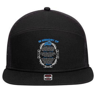 Poem For My Dad In Heaven My Dad Is My Guardian Angel Funny Gift 7 Panel Mesh Trucker Snapback Hat